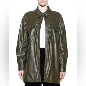 APPARIS green vegan leather Riley shacket small